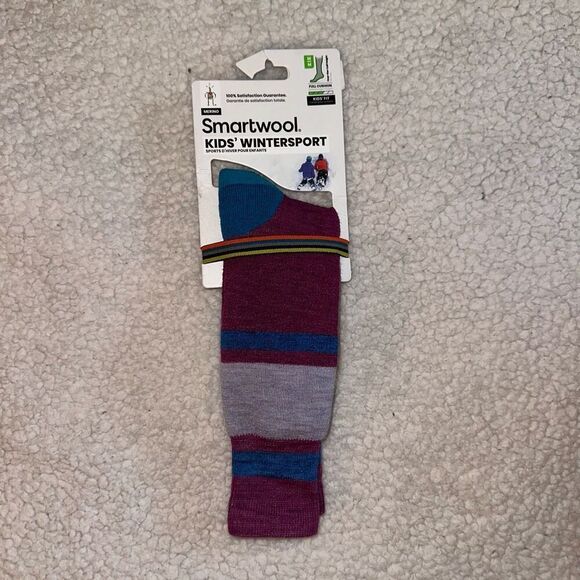 Smartwool Kids Wintersport Ski Socks Size Medium NWT Meadow Mauve Color - Picture 1 of 6